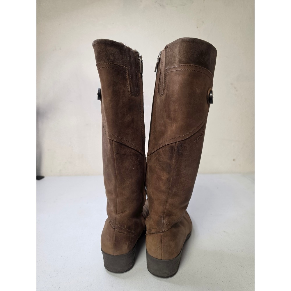 Teva Women Brown Leather Tall Riding Boots Toggle Detail Size 7 - Picture 5 of 8